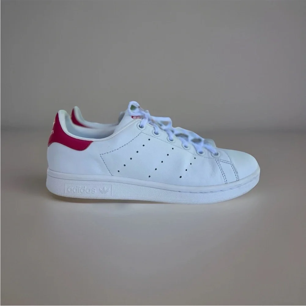 Adidas Stan Smith Sneakers Big Girl Size 6 White Pink
